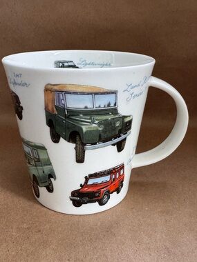 Dunoon “Classic Land Rovers” by Richard Partis Fine Bone China Mug. 16 fl oz.